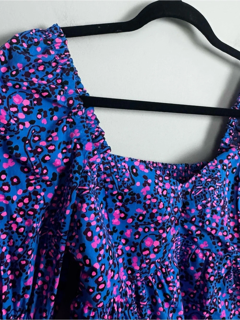 LILLY PULITZER | Preslee Blue Animal Print Square-Neck Peasant Top Women’s 4